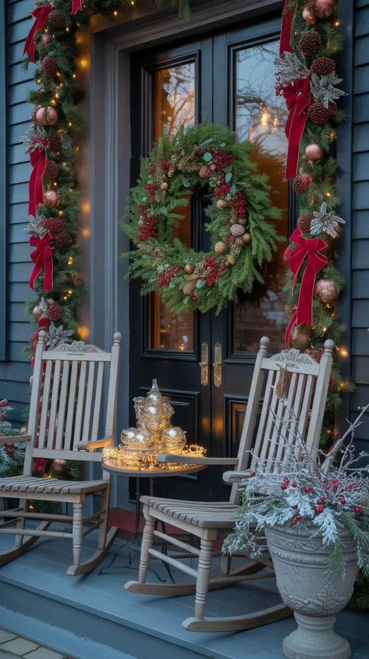 Sunset on a Victorian Christmas Porch