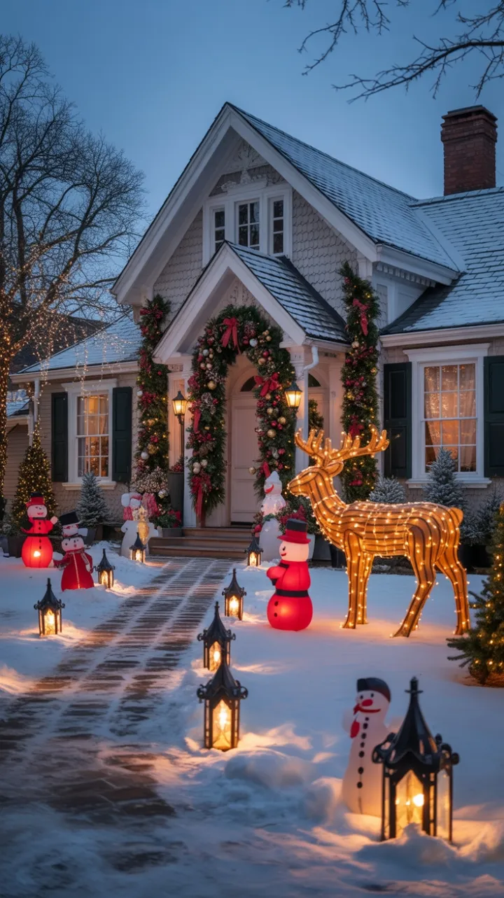 Victorian Home Bathed in Golden Christmas Magic
