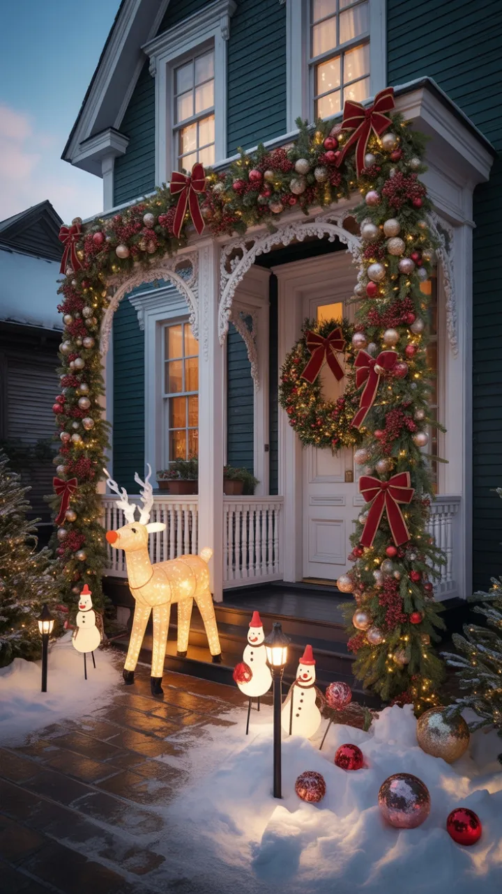 Victorian House Wrapped in Christmas Magic