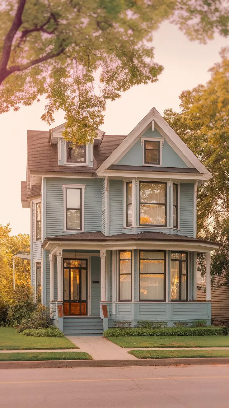 Elegant Victorian architecture meets modern aesthetics in a charming suburban setting
