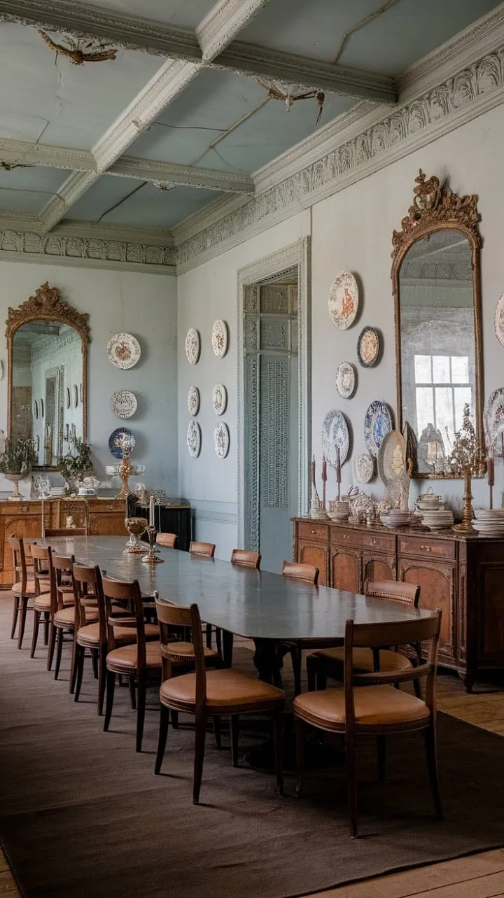 In a splendid Victorian dining room, the symphony of clinking silverware and vibrant conversation creates a mesmerizing blend of beauty and nostalgia.
