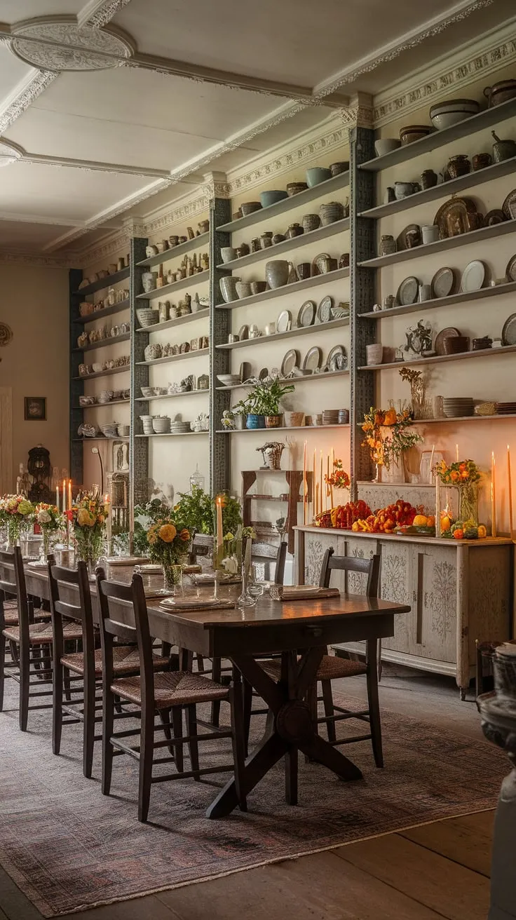 Elegant Victorian dining room evokes a sense of timeless grandeur