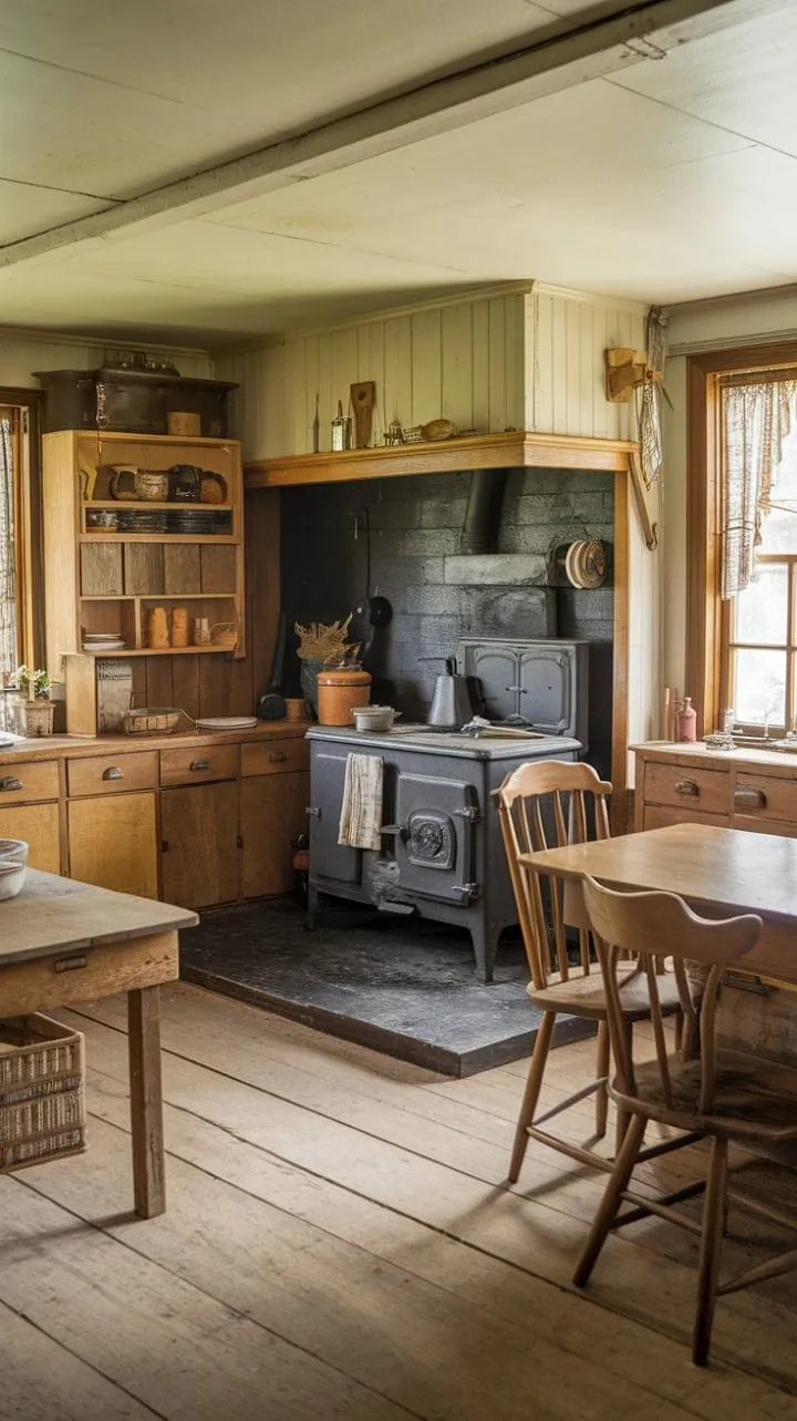 In a vintage farmhouse kitchen, sunlight waltzes with the scent of simmering stew, weaving tales of generations and the timeless joy of home-cooked meals.