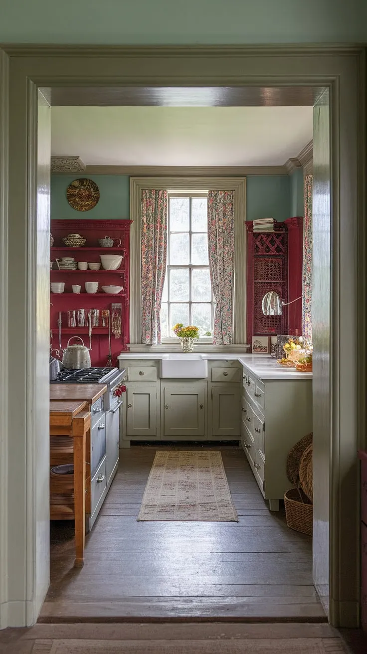 This 1910s Victorian farmhouse kitchen blends traditional design with 1860s farmhouse charm.