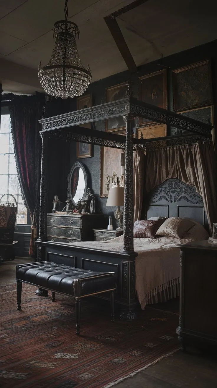 Lost in the opulent shadows of a Victorian Gothic dreamscape, where antique furniture whispers tales of bygone eras and the dim light casts an enchanting spell. The air hums with untold stories, a sanctuary of quiet contemplation and scholarly pursuits. A haven for the soul, a refuge from the mundane.