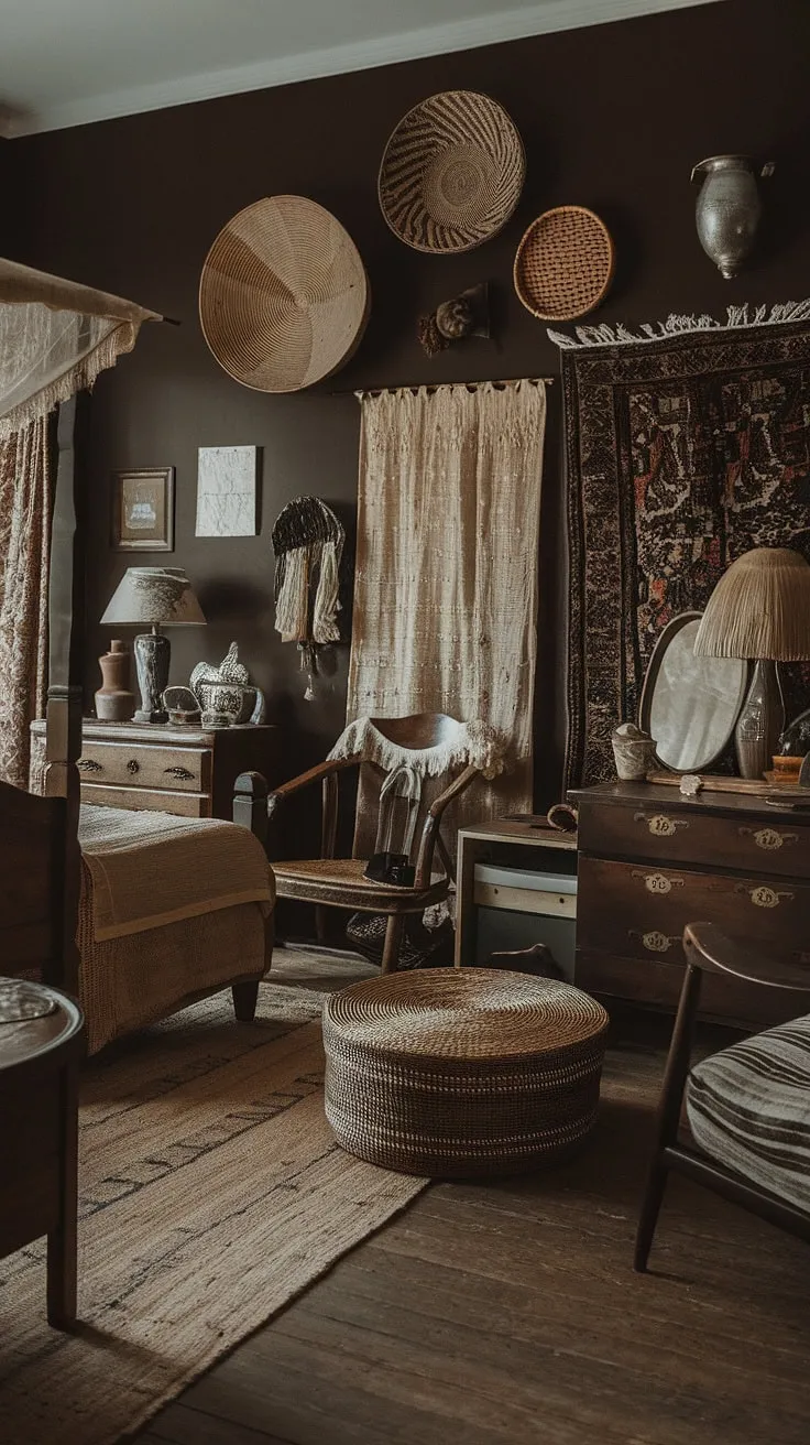 Lost in the pages of a bygone era, this dark academia haven whispers tales of old. The antique four-poster bed, the worn leather chair, and the softly glowing lamp all contribute to an atmosphere of quiet contemplation and scholarly pursuits. A sanctuary for the mind, where inspiration thrives.