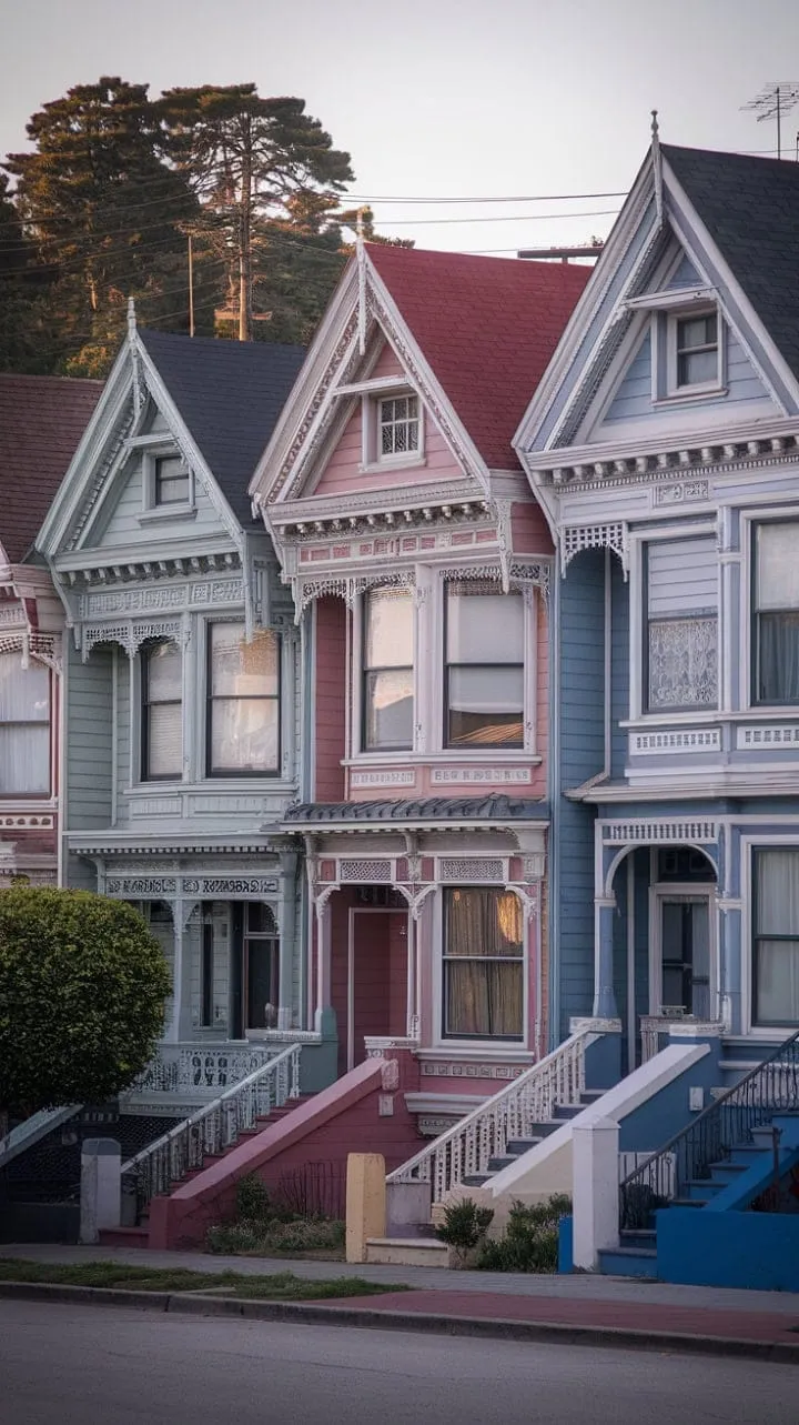 Victorian homes, draped in pastel colors and intricate gingerbread trim, invite you to explore their elegant charm and rich tales of artistry.