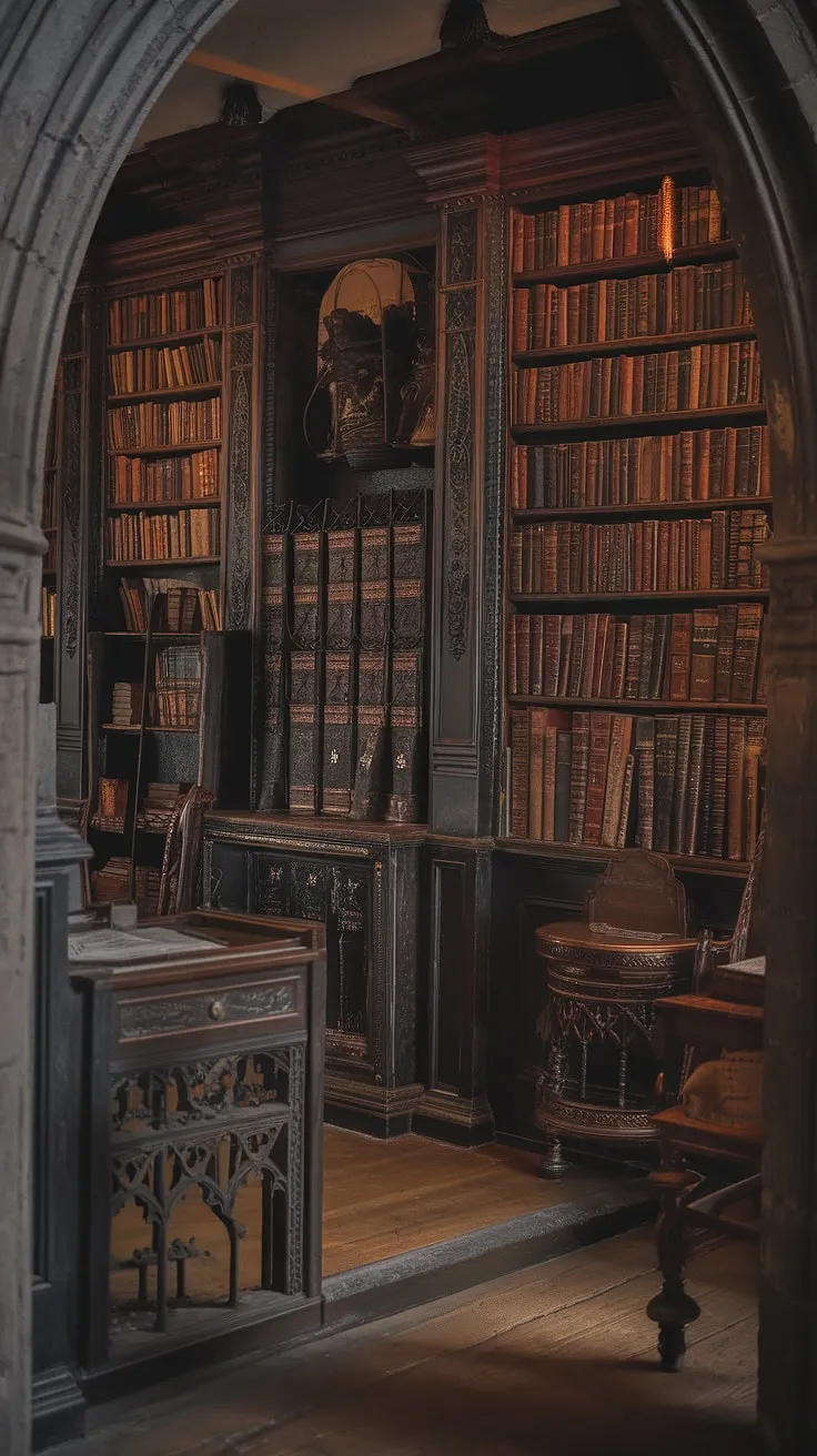 Lost in the labyrinthine shelves of a hidden library, where the scent of aged paper and untold stories hangs heavy in the air. The weight of centuries rests upon each leather-bound volume, whispering tales of forgotten heroes and shadowed romances. A sanctuary for the mind, a haven for the soul. A place where knowledge is power, and silence speaks volumes.
