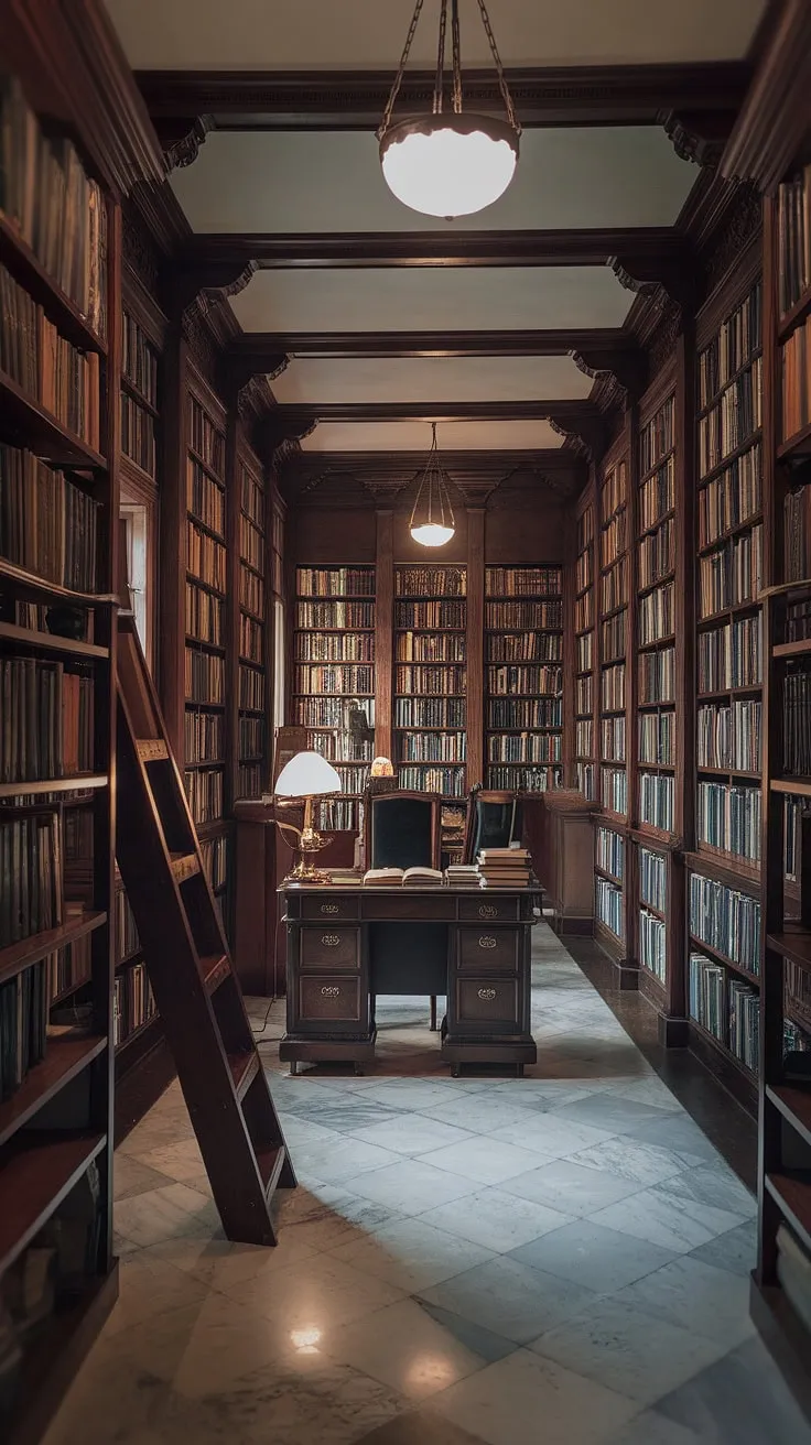 Lost in the labyrinthine shelves of a Victorian library, surrounded by the whispered secrets of gothic literature. The scent of aged paper and leather hangs heavy in the air, a tangible reminder of countless stories yet to be discovered. A quiet sanctuary, perfect for escaping into another world.