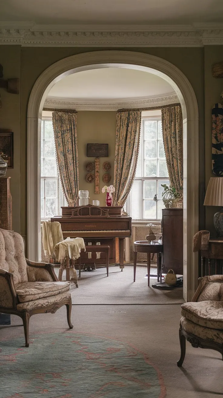 Step back in time to a Downton Abbey-esque Victorian tea room, complete with grand piano and antique furniture