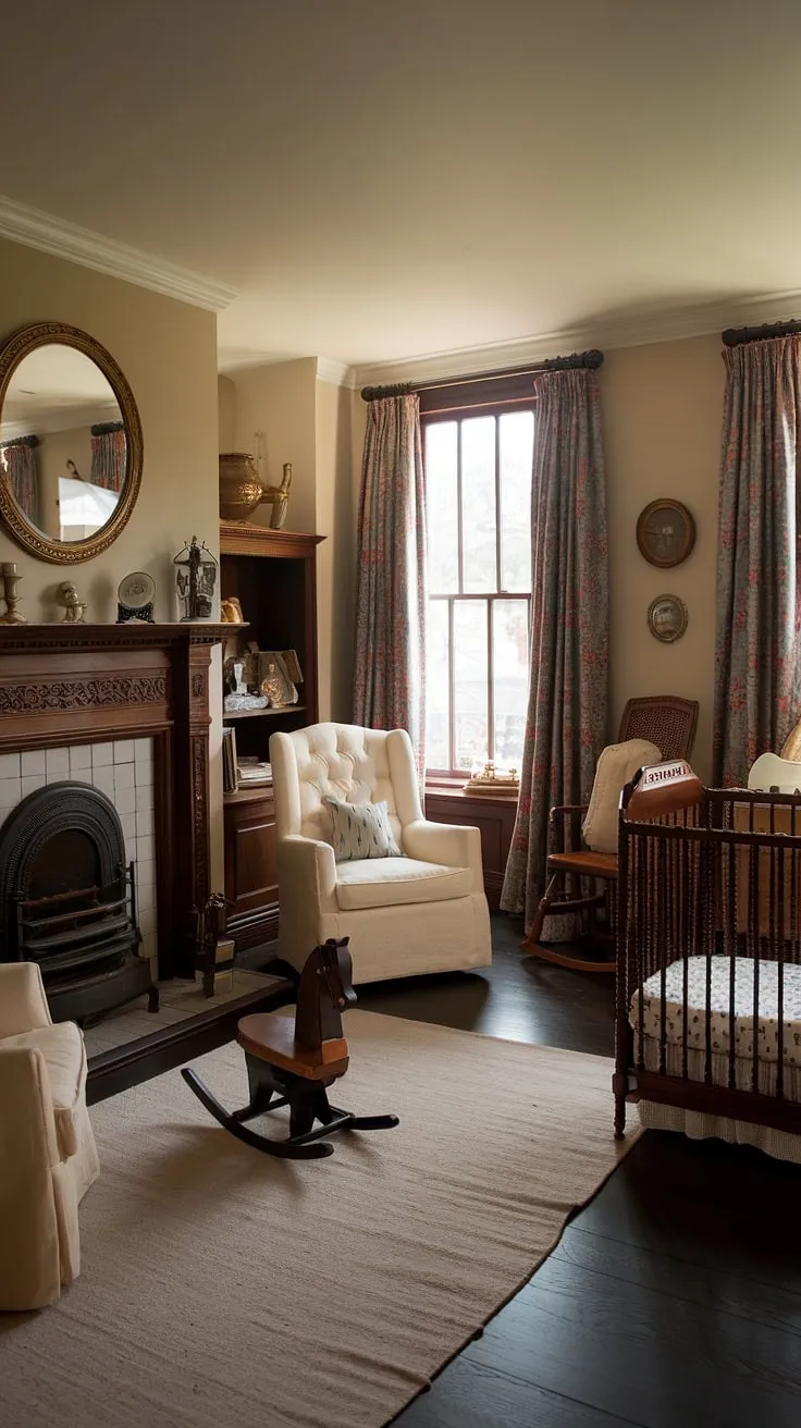 Step into a bygone era of gentle rocking horses and whispered lullabies. This Victorian nursery, with its comforting fireplace and lovingly preserved details, evokes a sense of timeless warmth and cherished memories. A haven of peace, a testament to simpler times, and a beautiful example of Victorian design.