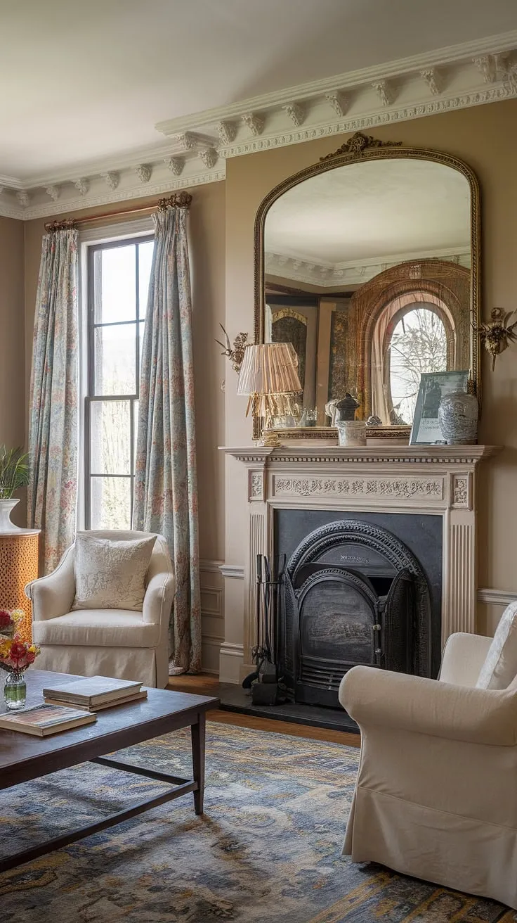 Step into a world of timeless elegance, where Victorian grandeur meets French refinement. The rich textures and ornate details whisper stories of bygone eras, creating an atmosphere of sophisticated comfort. A captivating blend of styles, this parlor is a testament to enduring beauty.