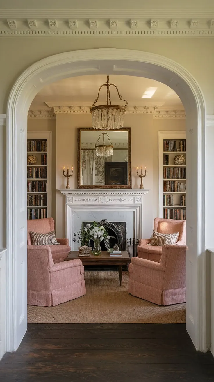 Step back in time to this exquisitely preserved Victorian parlor, a testament to elegance and craftsmanship. The ornate fireplace, a focal point of the room, speaks to the grandeur of the era, while the classical French design elements add a layer of sophisticated refinement. A true masterpiece of Victorian modern interior design.