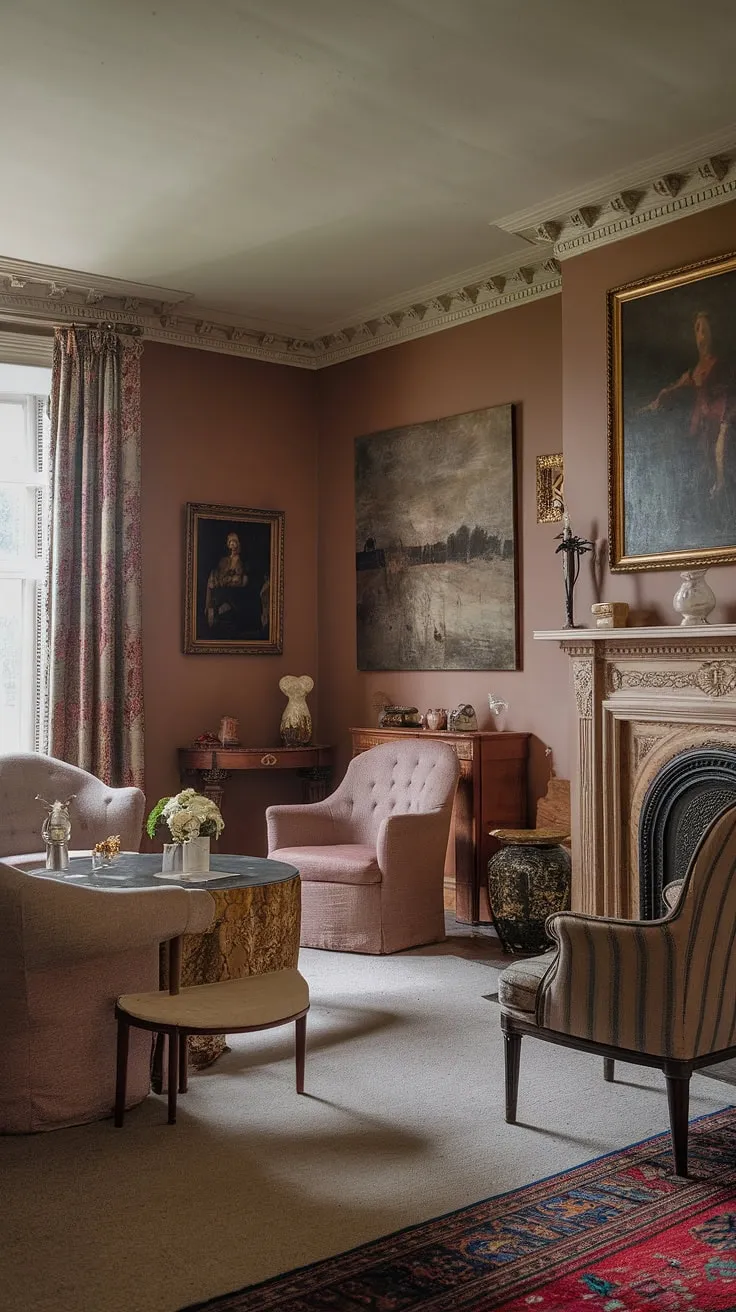 Step into a world of timeless elegance. This Victorian parlor, with its muted tones, ornate furnishings, and comforting fireplace, whispers tales of bygone eras. The careful arrangement of antique pieces creates an atmosphere of refined comfort, a sanctuary where history and beauty intertwine. A testament to enduring style and craftsmanship, this room is a true masterpiece.