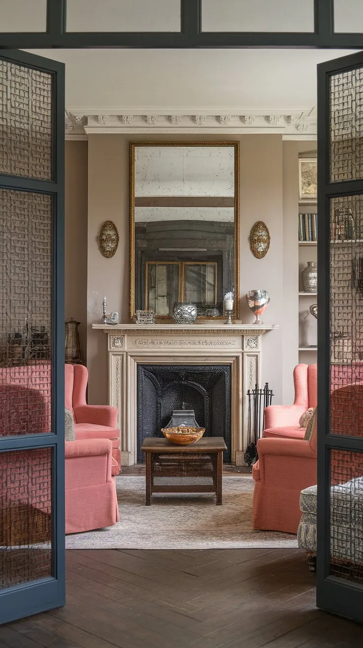 This vintage mansion's parlor is a testament to enduring style. A harmonious fusion of classical and Victorian design elements, including a stunning fireplace, creates a space both grand and inviting. A perfect example of how history and modernity can coexist beautifully.
