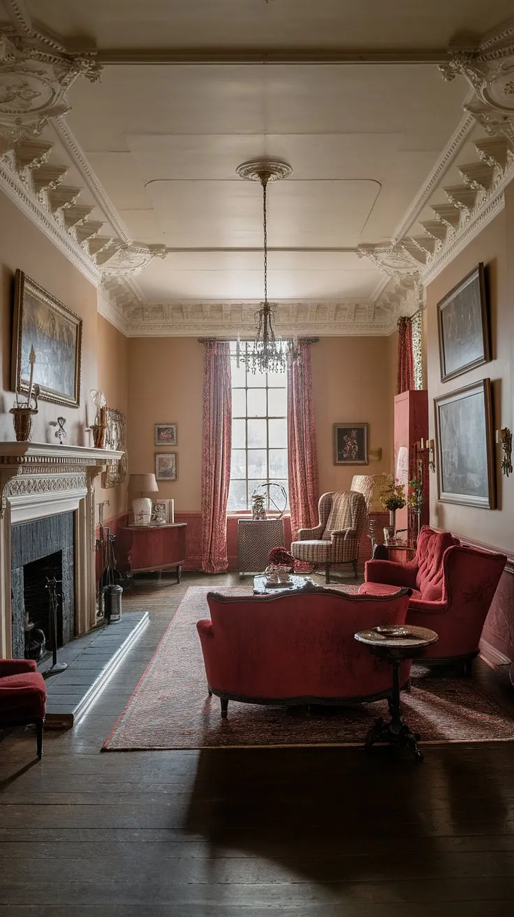 A sanctuary of classic beauty, this Victorian parlor invites you to relax and unwind. The high ceilings, intricate details, and comfortable seating create a haven of tranquility. A testament to craftsmanship and enduring style, this space is a captivating blend of history and home. A truly remarkable example of Victorian design.