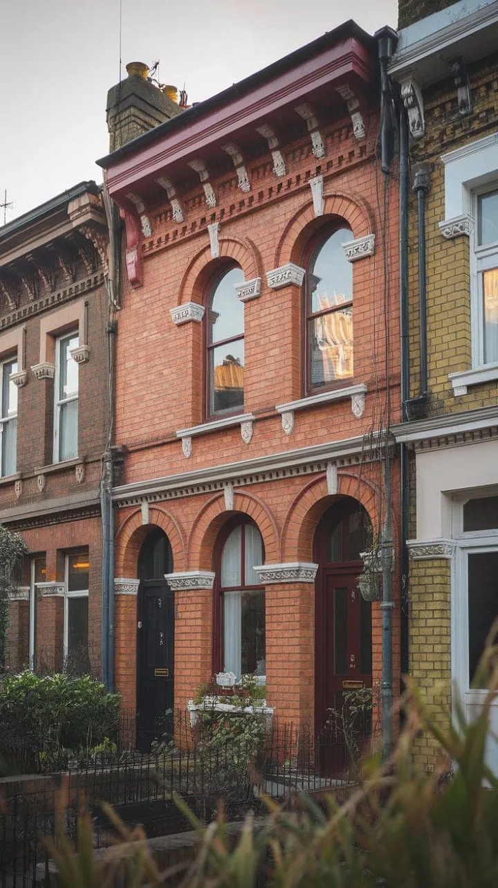 This exquisite red brick Victorian terrace in London seamlessly combines architectural beauty with a delightful garden, embodying serene urban living.