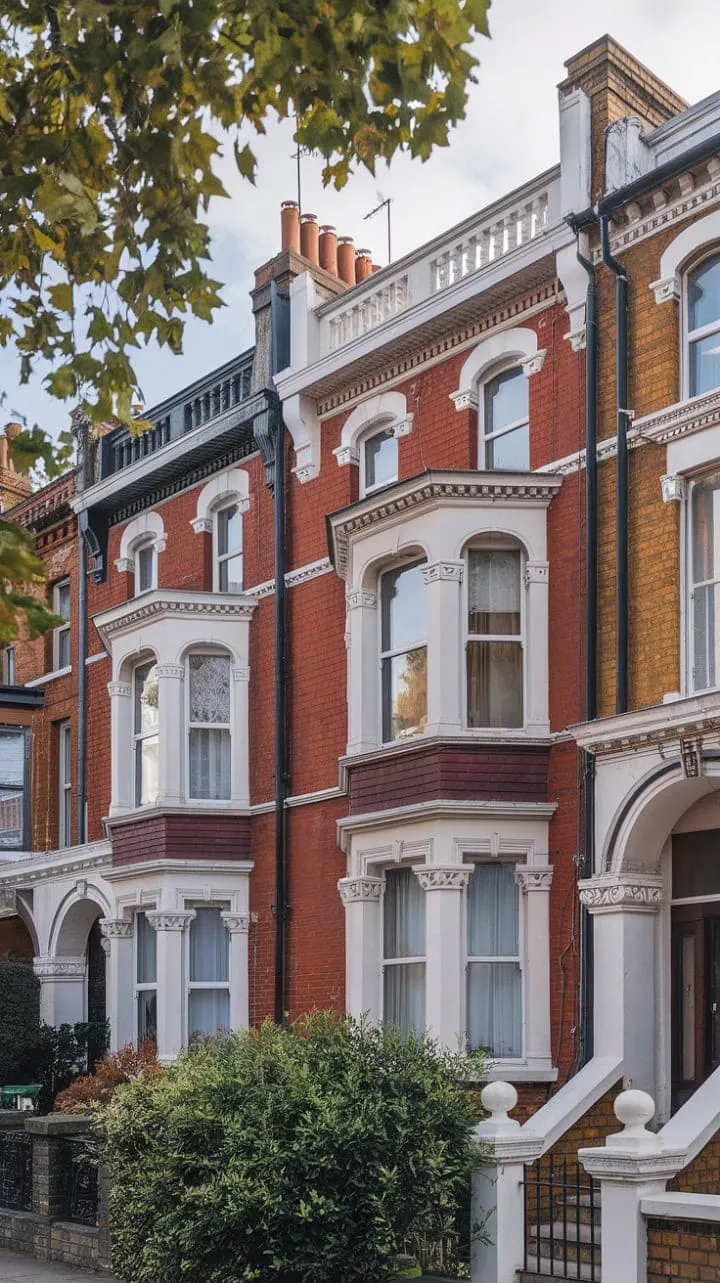 London's red brick elegance, adorned with Victorian intricacies, unveils a charming tapestry of refined craftsmanship and subtle opulence.