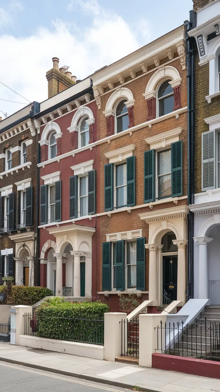 Elegant Victorian architecture defines this London terrace house's charming facade