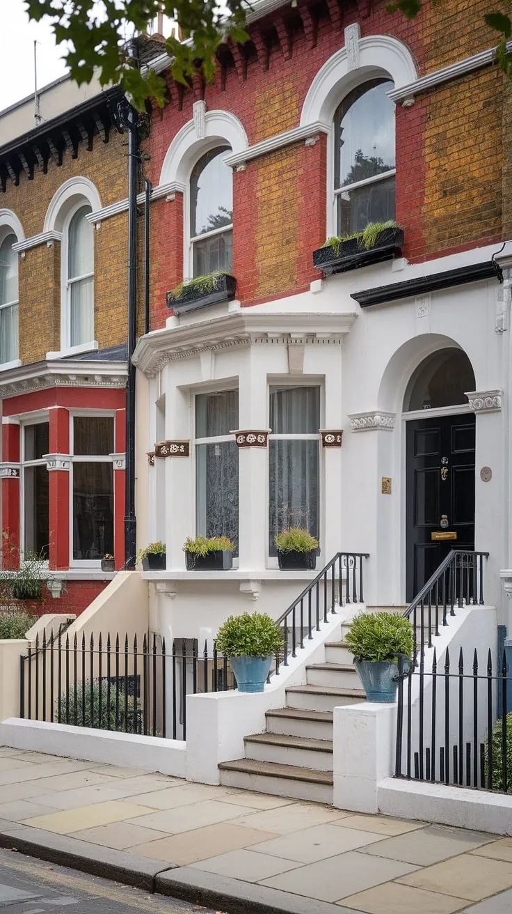 Elegant Victorian architecture in London exudes peaceful order.