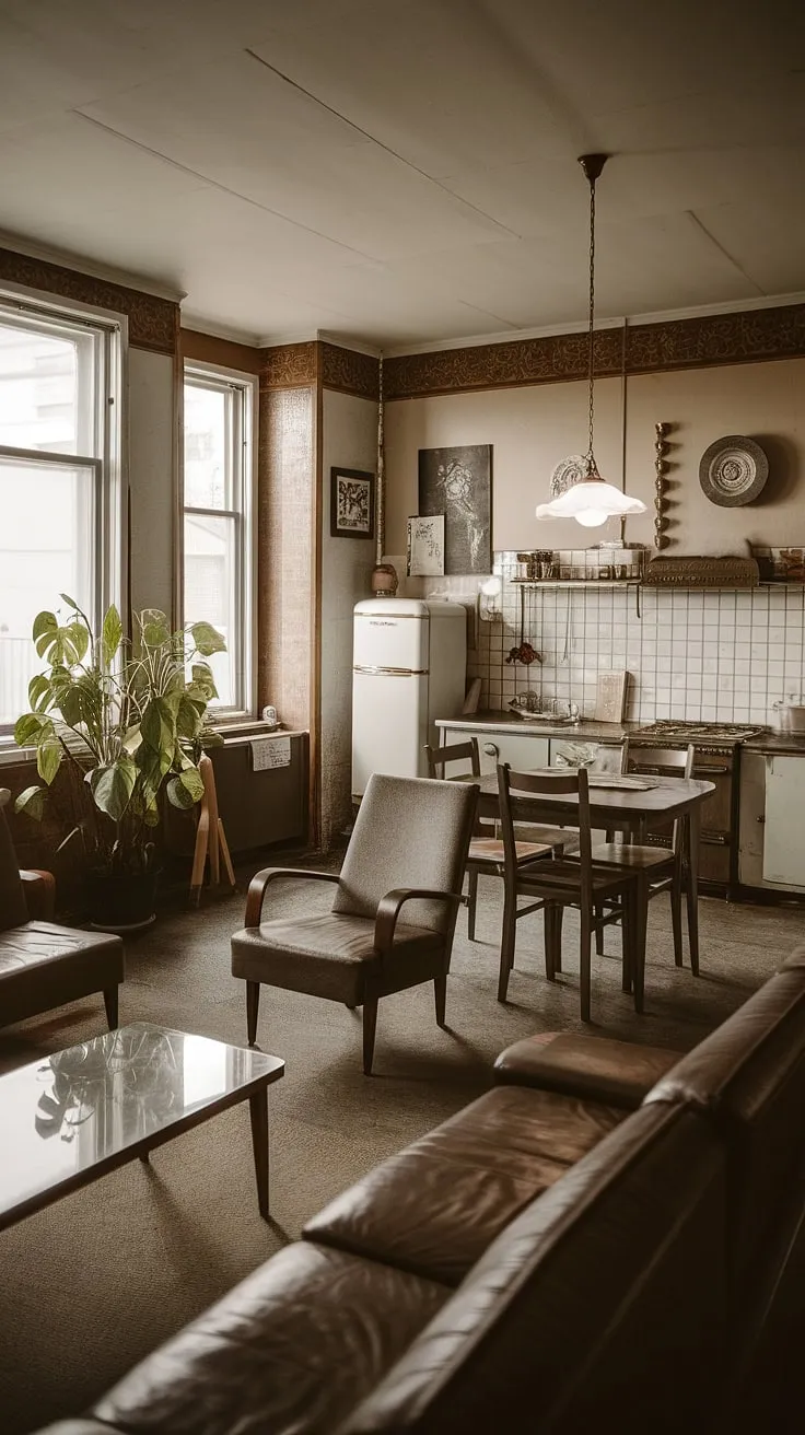 Step back in time to this charming vintage apartment, where the warmth of yesteryear meets modern comfort. The carefully preserved details, from the decorative moldings to the period lighting, create an atmosphere of timeless elegance. A perfect blend of old-world charm and contemporary living.