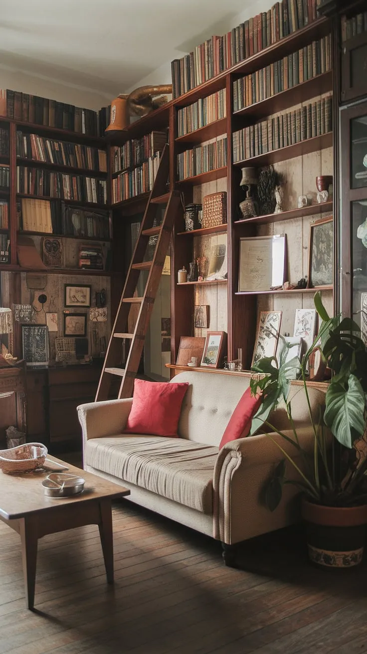 Lost in the pages of a life well-lived, surrounded by the comforting warmth of this vintage apartment. The scent of old books and aged wood fills the air, a testament to stories untold and memories cherished. A perfect haven.