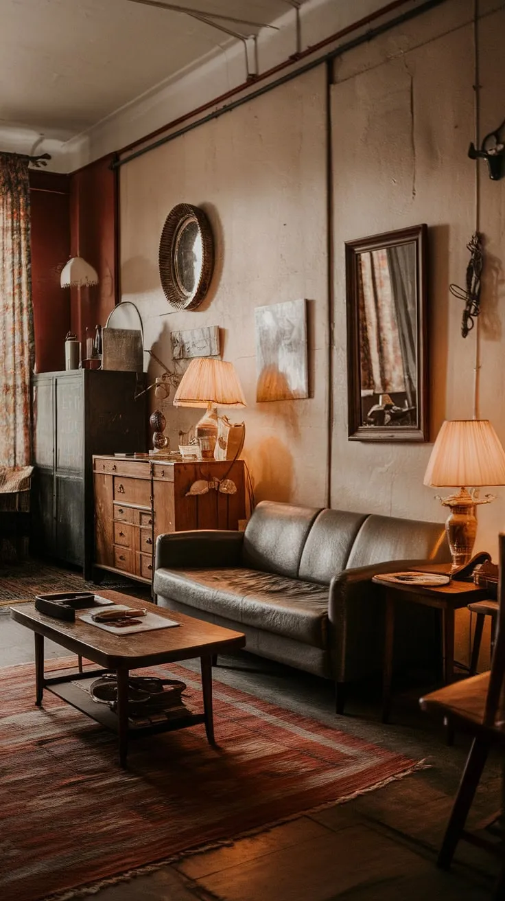 Step back in time to this charming vintage apartment, where the warm glow of the lamplight dances across the antique furniture and lovingly curated décor. A haven of comfort and nostalgia, it's a testament to a bygone era. A perfect blend of old-world charm and modern coziness.