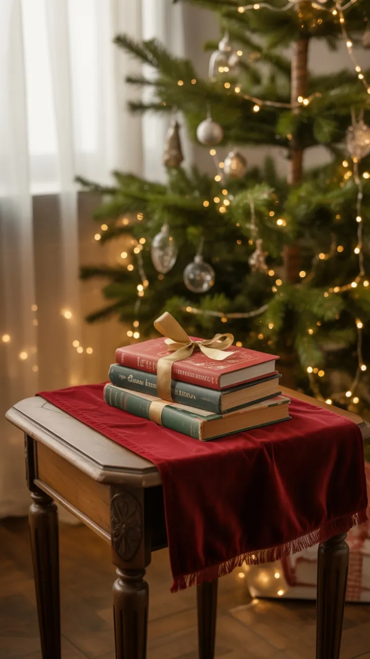 Velvet Table and Vintage Lights