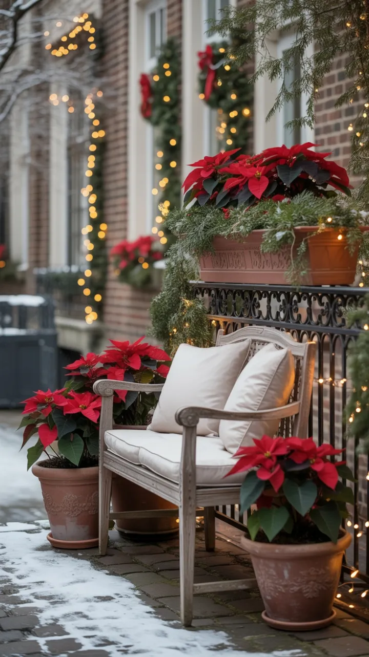 Warm Glow on a Vintage Christmas Balcony