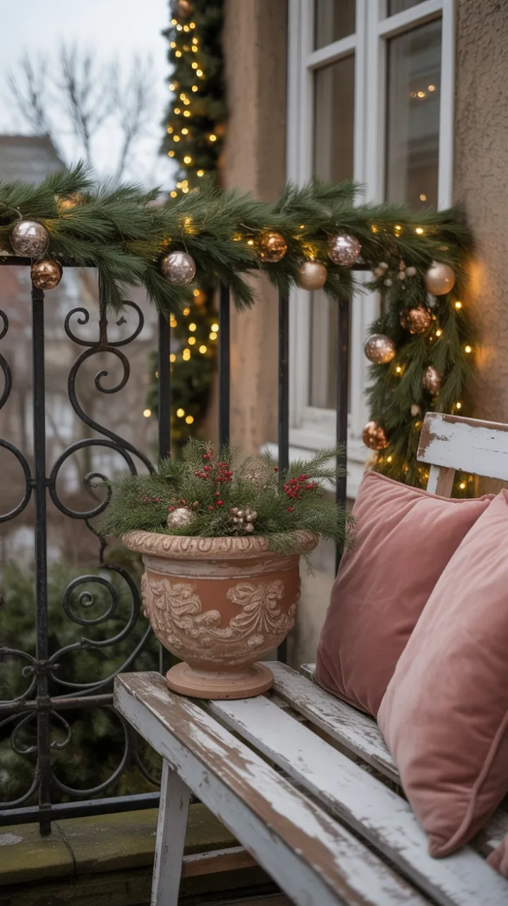 Old-World Christmas on a Charming Balcony