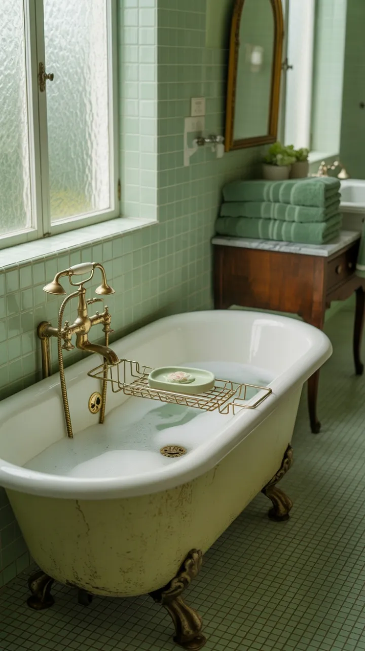 Emerald Light in a Clawfoot Retreat