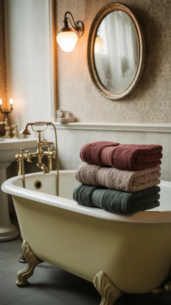 Gilded Serenity in a Clawfoot Retreat with Jewel-Toned Towels
