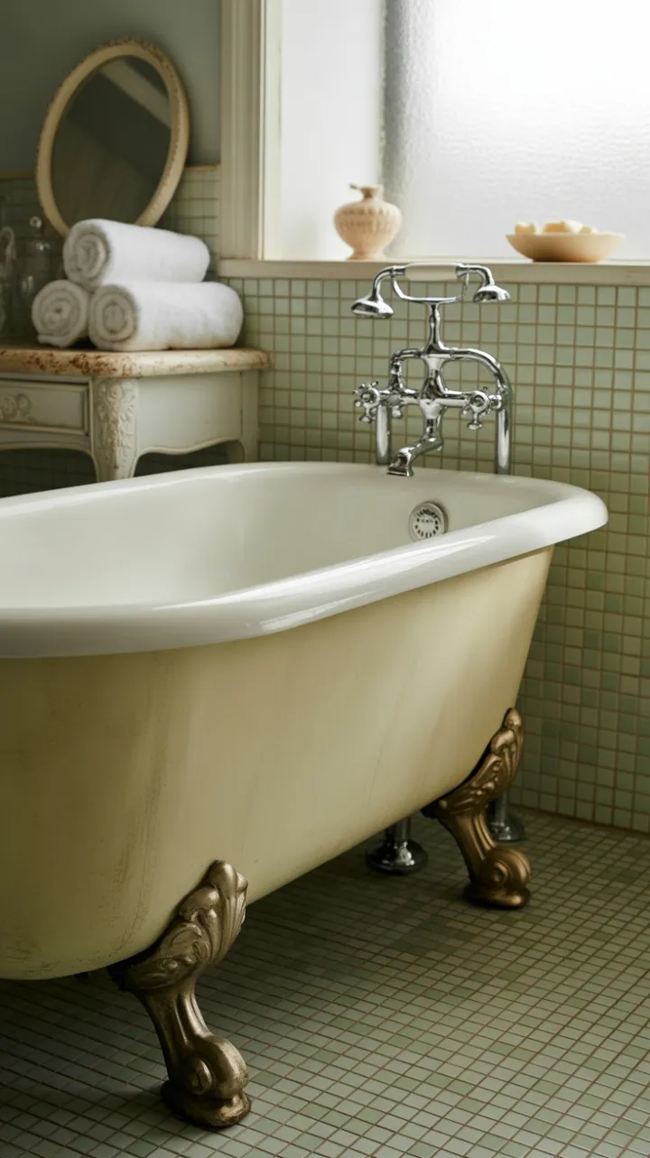 Clawfoot Elegance Bathed in Vintage Light