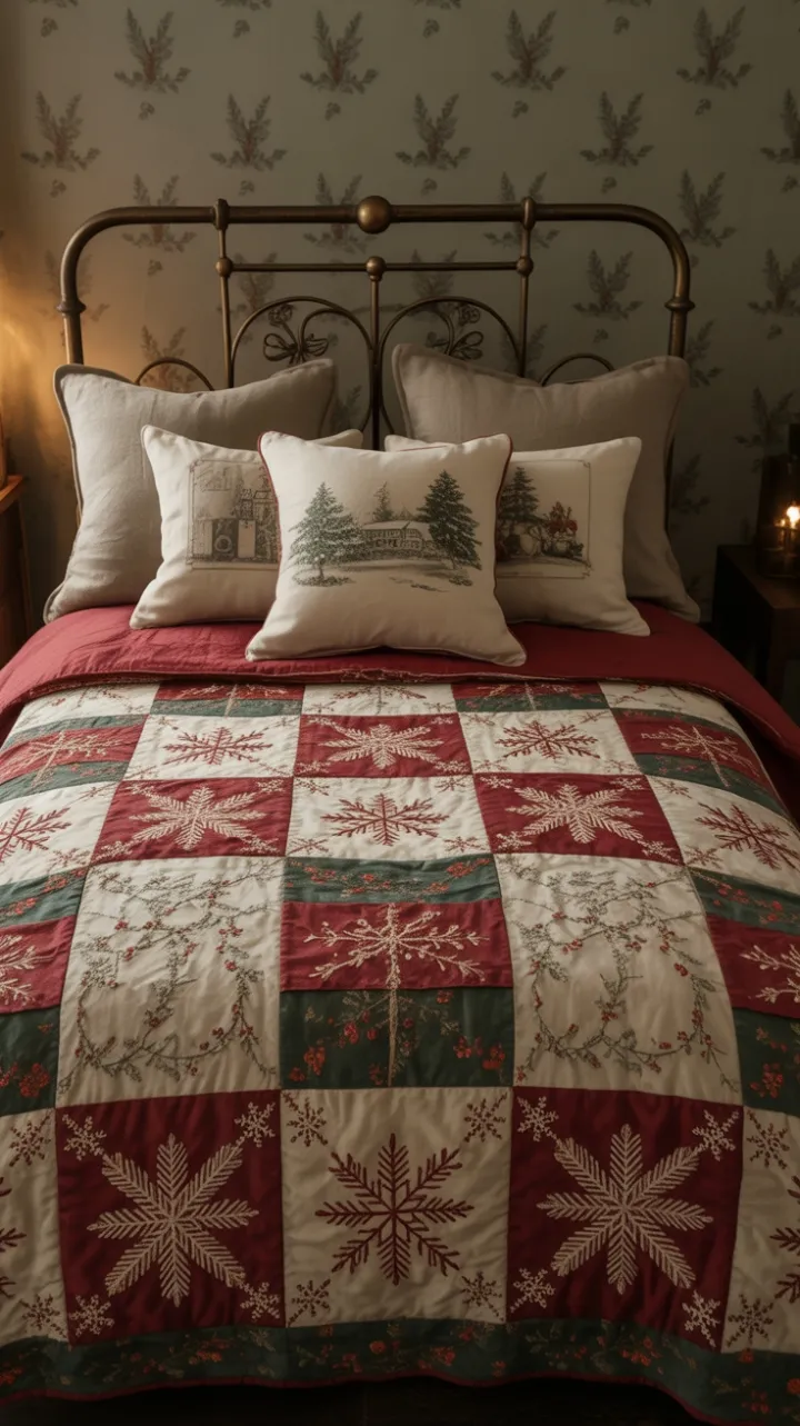 Hearthside Holiday in Vintage Quilts