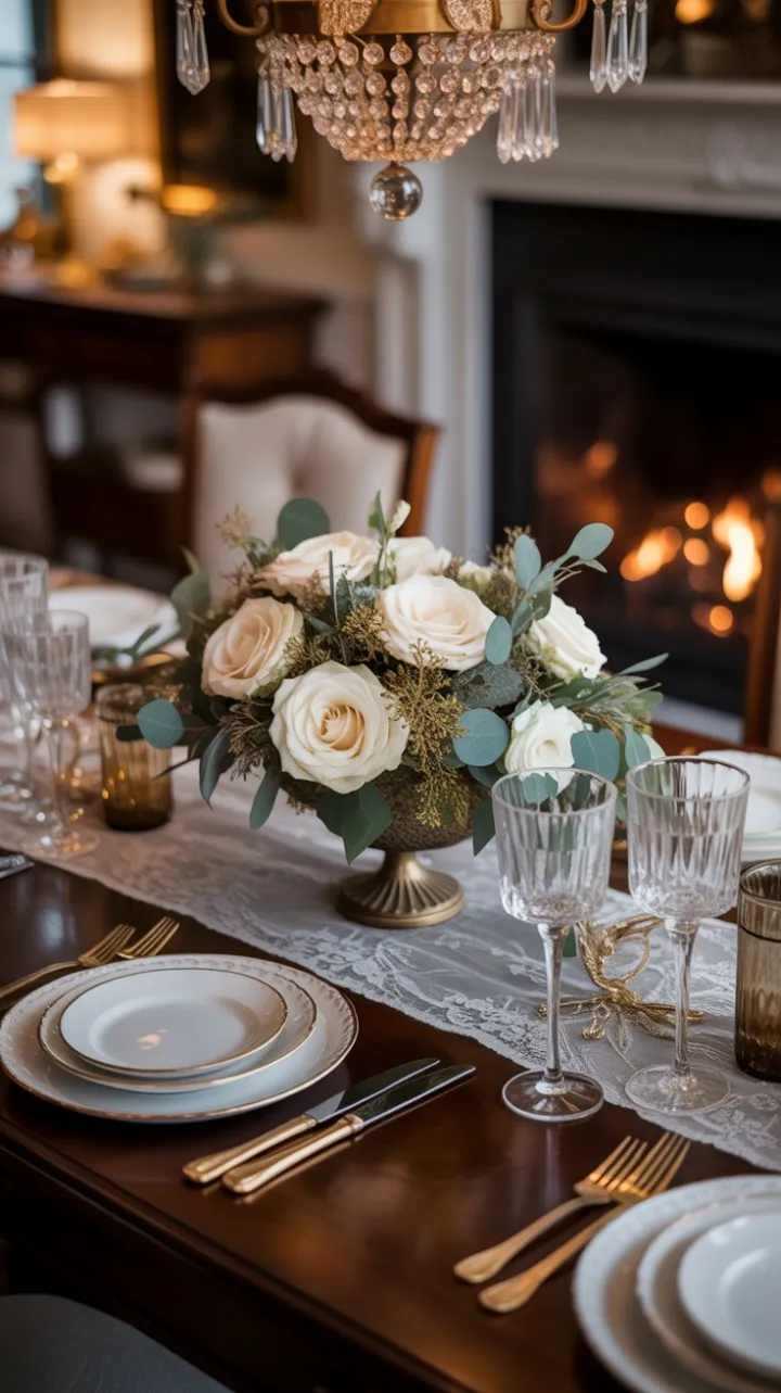 Timeless Evening with Ivory Roses and Golden Glow