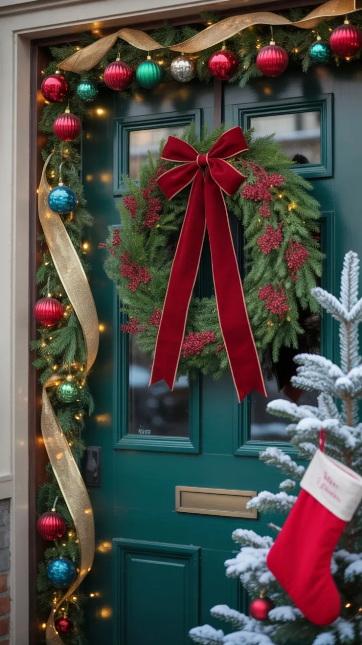 Vintage Christmas Welcome Dressed in Velvet, Gold, and Twinkling Lights