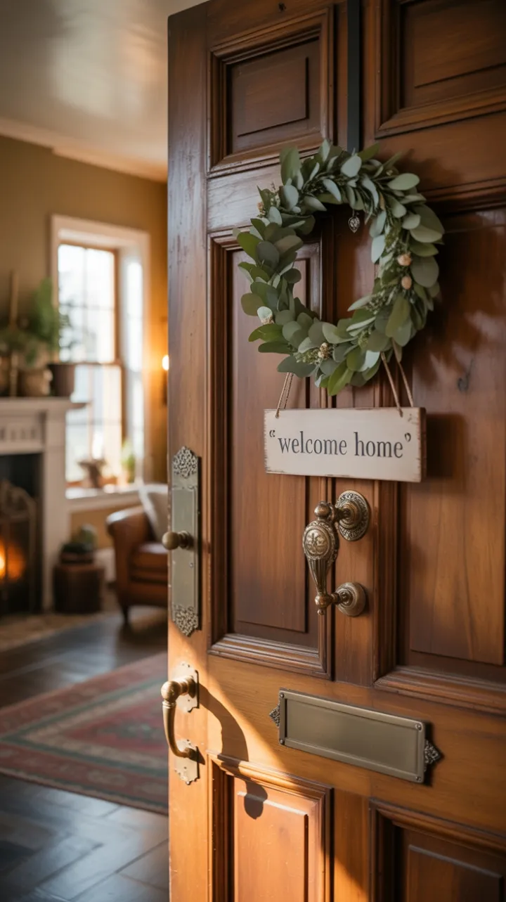 Welcome Home in Warm Wood and Brass