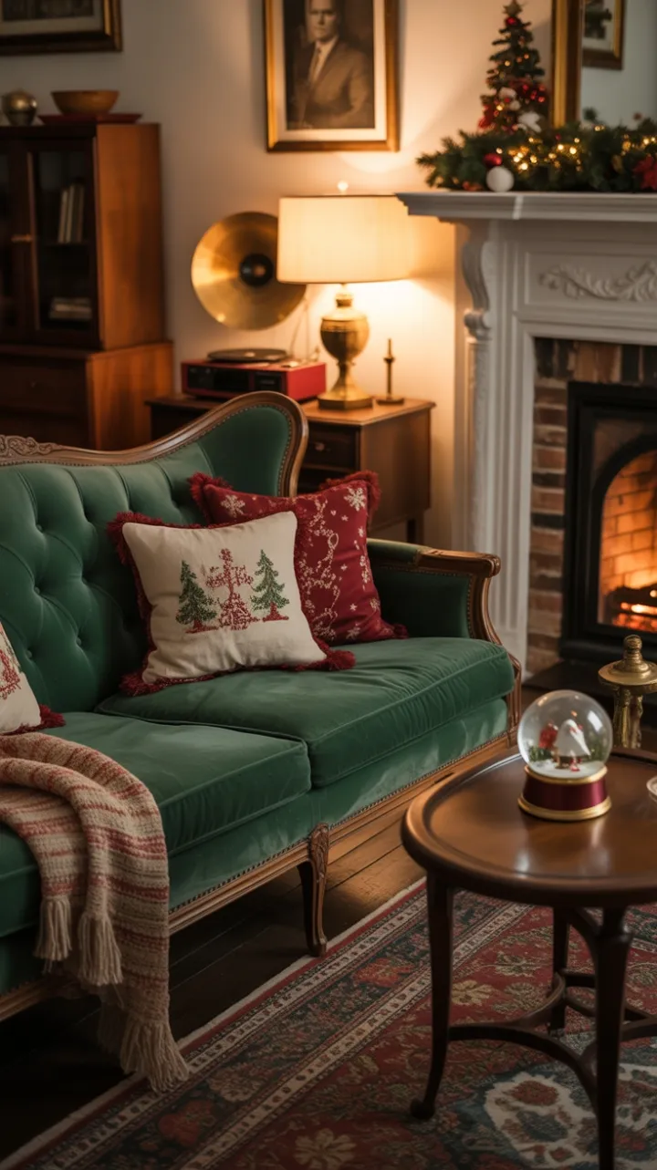 Hearthside Holiday in Emerald Velvet and Antique Charm