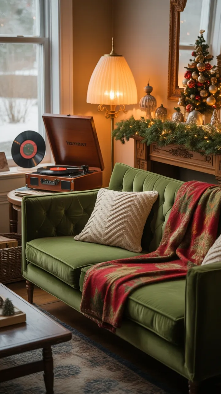 Forest Green Velvet and Nostalgic Holiday Warmth