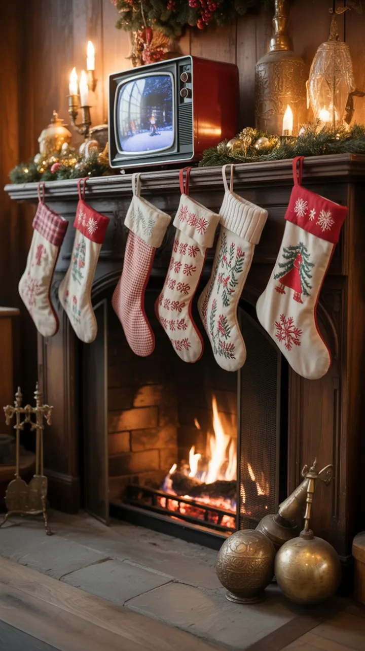Heirloom Stockings and Golden Hearthlight