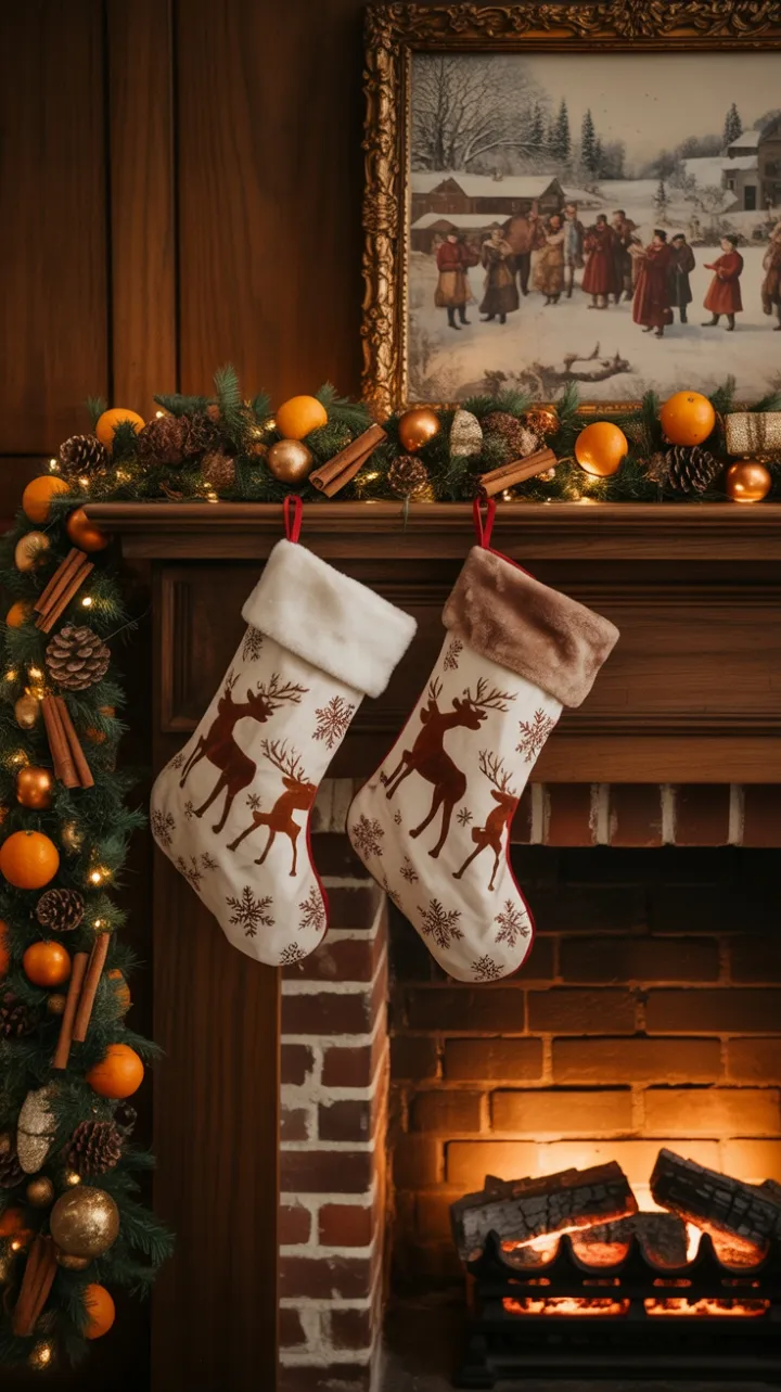 A Timeless Hearth Dressed in Vintage Holiday Charm