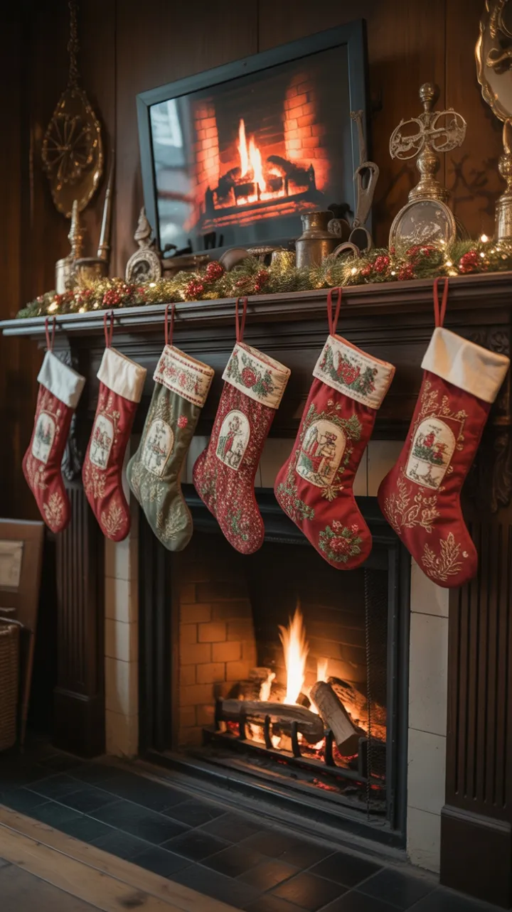 Heirloom Hearth Bathed in Yuletide Glow