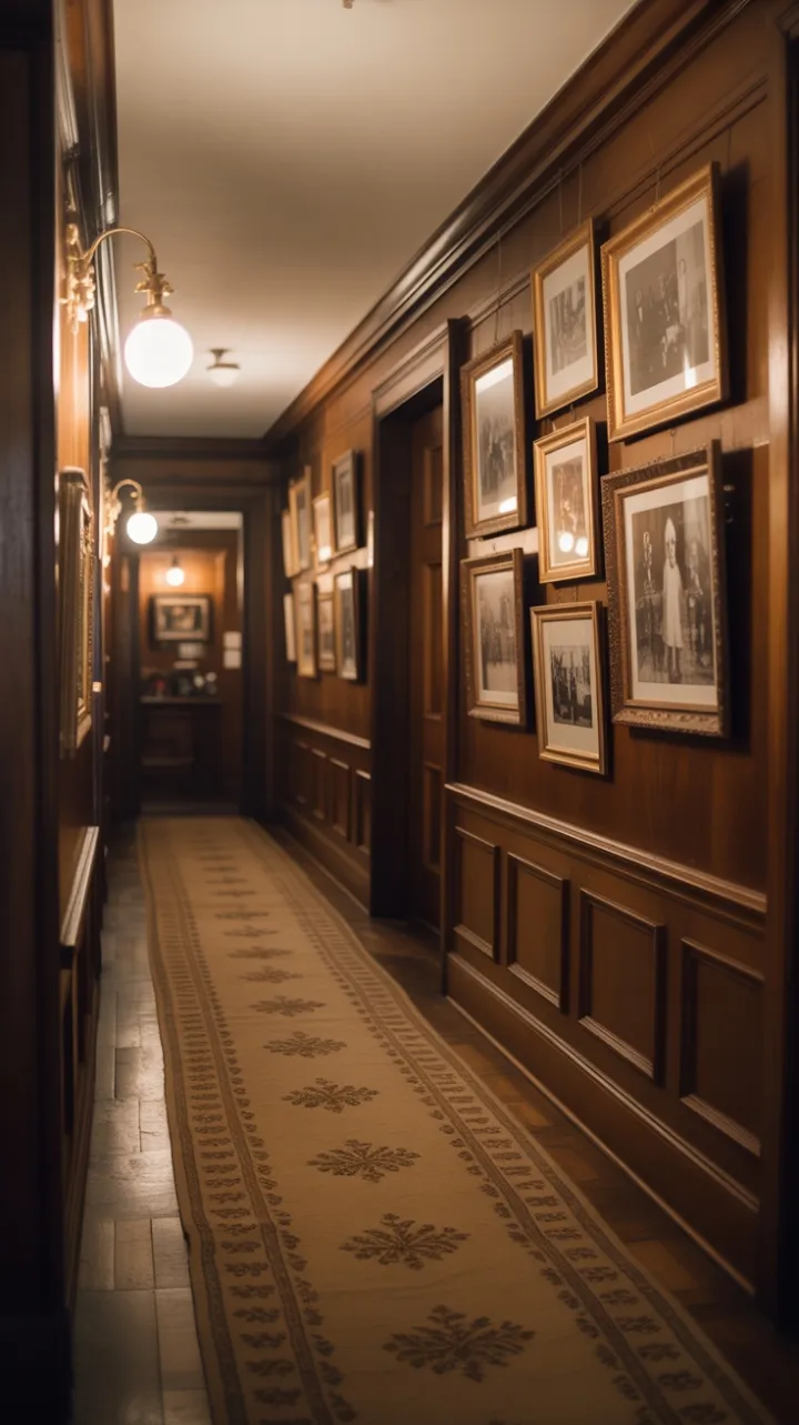 Sepia-Glow Holiday Hallway