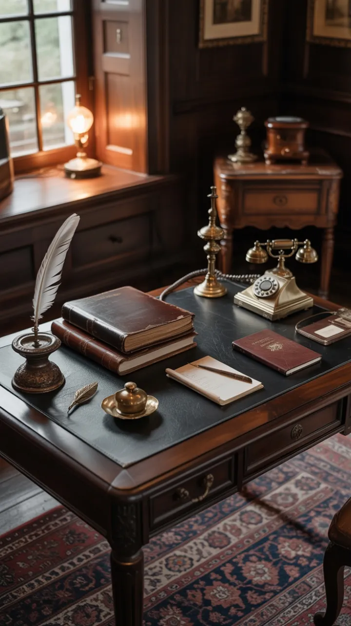 Timeless Study in Mahogany and Brass
