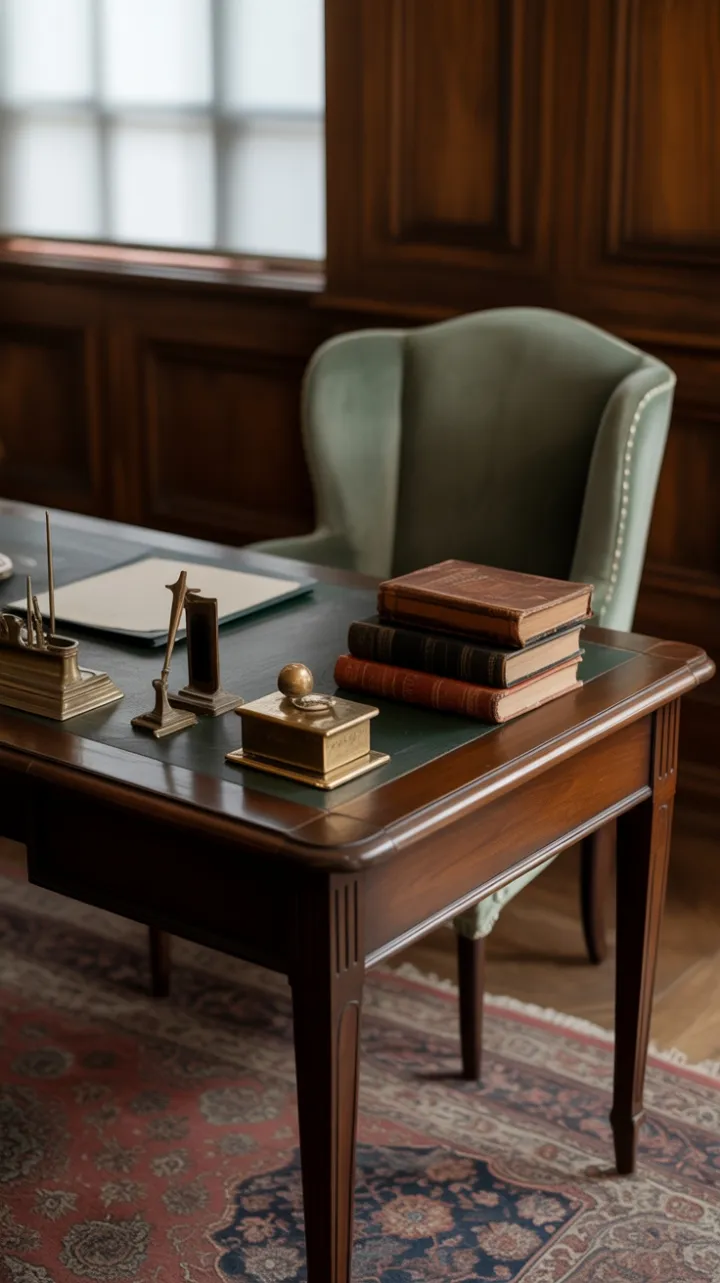 Timeless Study in Mahogany and Velvet
