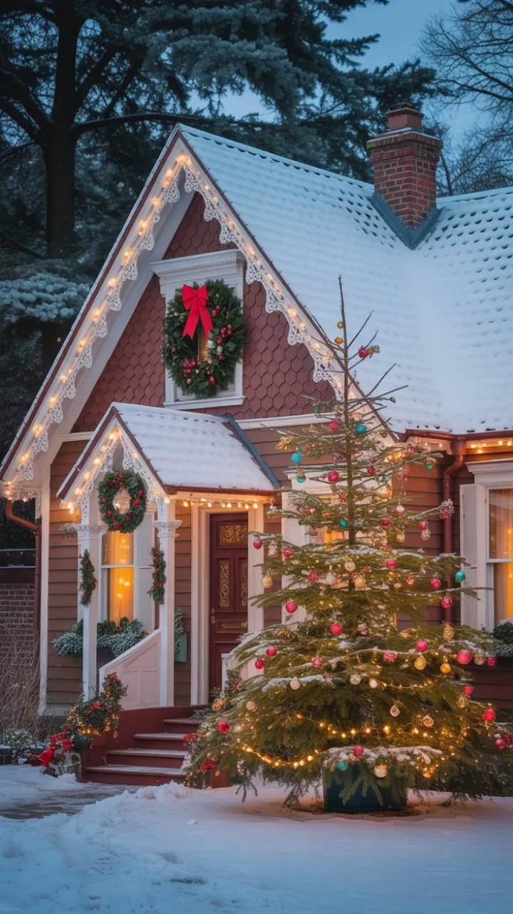 Snow-Kissed Victorian Holiday Home Bathed in Golden Light