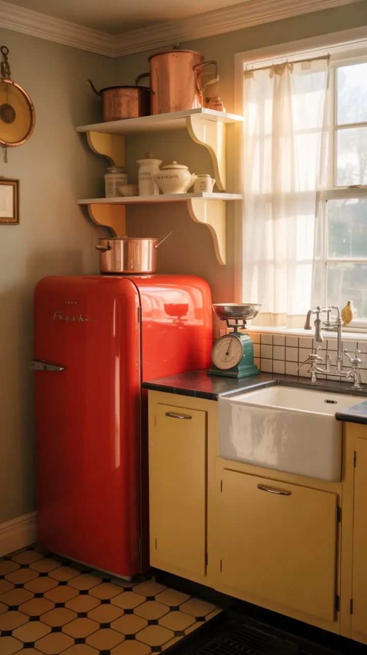 Morning Radiance in a 1950s Kitchen
