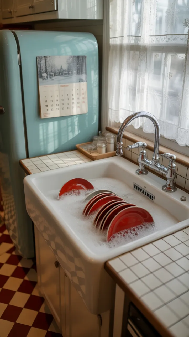 Suds and Sunlight in a Vintage Kitchen