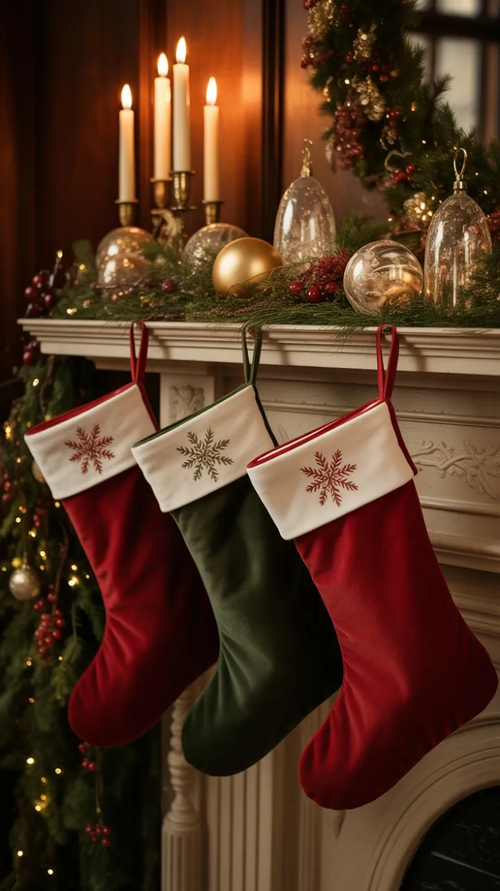 Velvet Stockings and Beeswax Glow on a Vintage Mantel