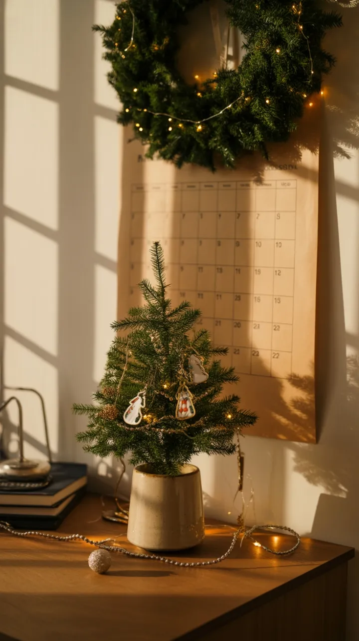 A Vintage Desk Wrapped in Holiday Warmth